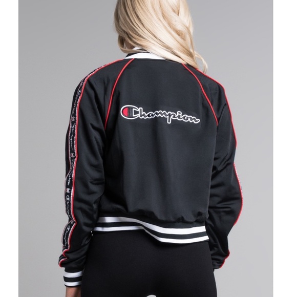 Champion Logo Track Bomber Jacket collegiate black - Picture 3 of 11